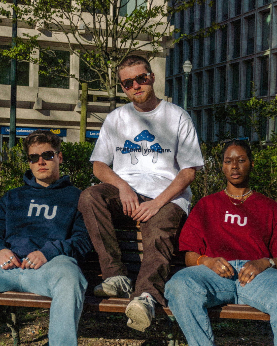 Pictures of our three models Romeo, Jasmine and Ludovic. Shooting for our sustainable unisex clothing brand.